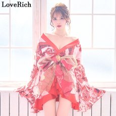 画像4: 在庫限り！【3カラー/3点セット】花柄 フリル シフォン ミニ 豪華 帯 花魁 着物 ドレス コスプレ イベント ハロウィン キャバドレス (4)