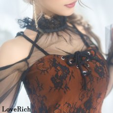 画像5: 在庫限り！【2000円ぽっきり】【SMLサイズ】レースアップ シースルー ロングスリーブ 総レース タイト ミニドレス キャバドレス  (5)