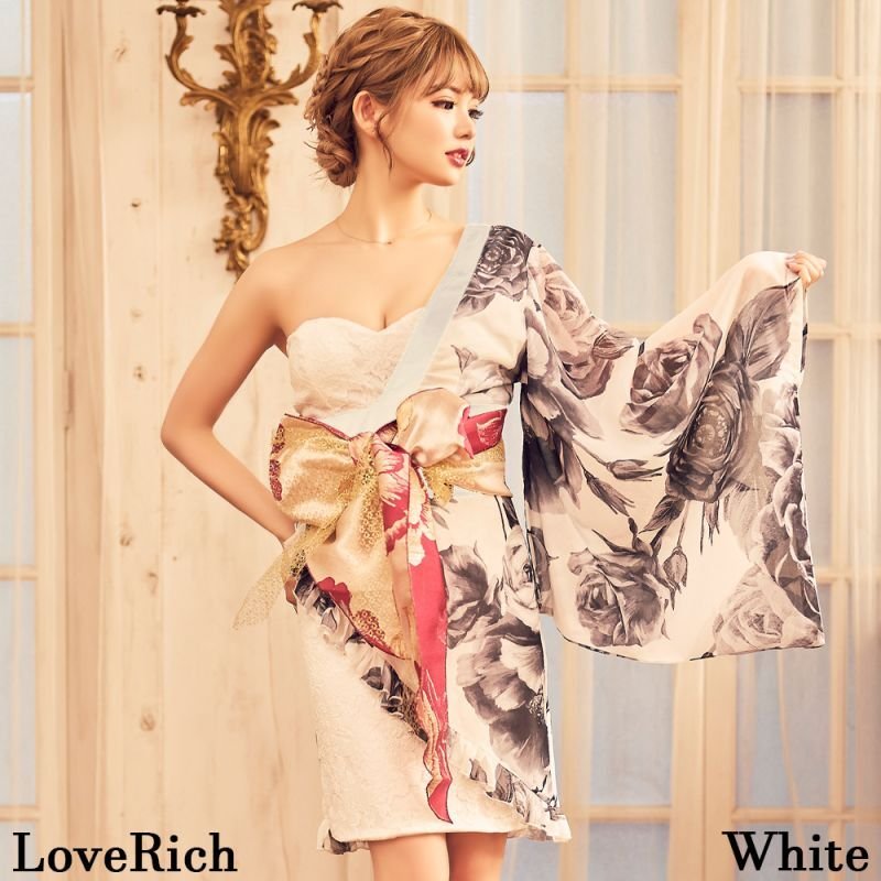 3カラー/3点セット】薔薇柄 アシンメトリー レース フリル シフォン