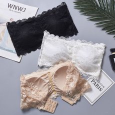 画像2: 再入荷！【新色追加】【5color】レース チューブトップ スカラップカット チューブブラ ベアトップ フリーブラ インナー (2)