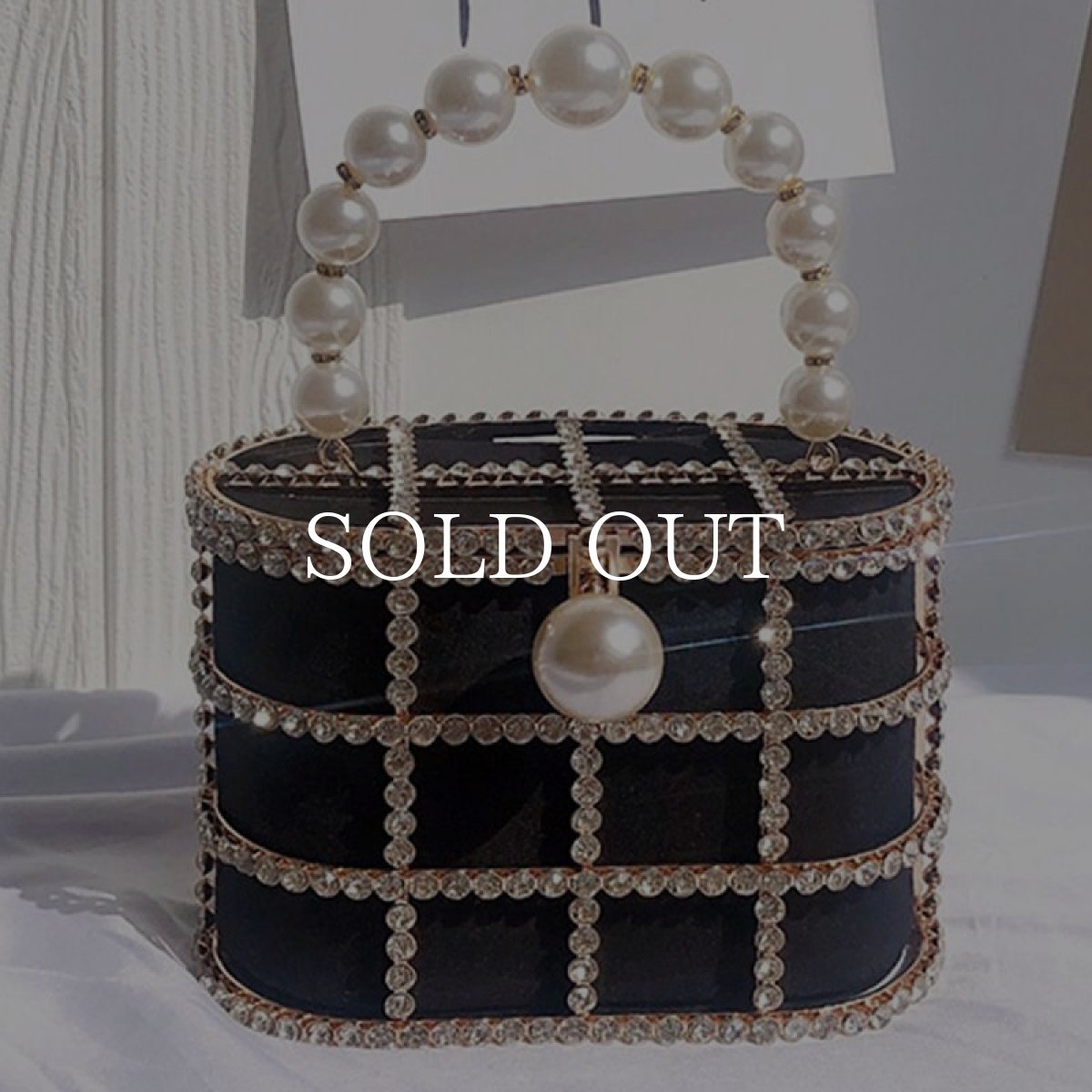 画像8: 【2WAY】パール ラインストーン ハンドバッグ (8)