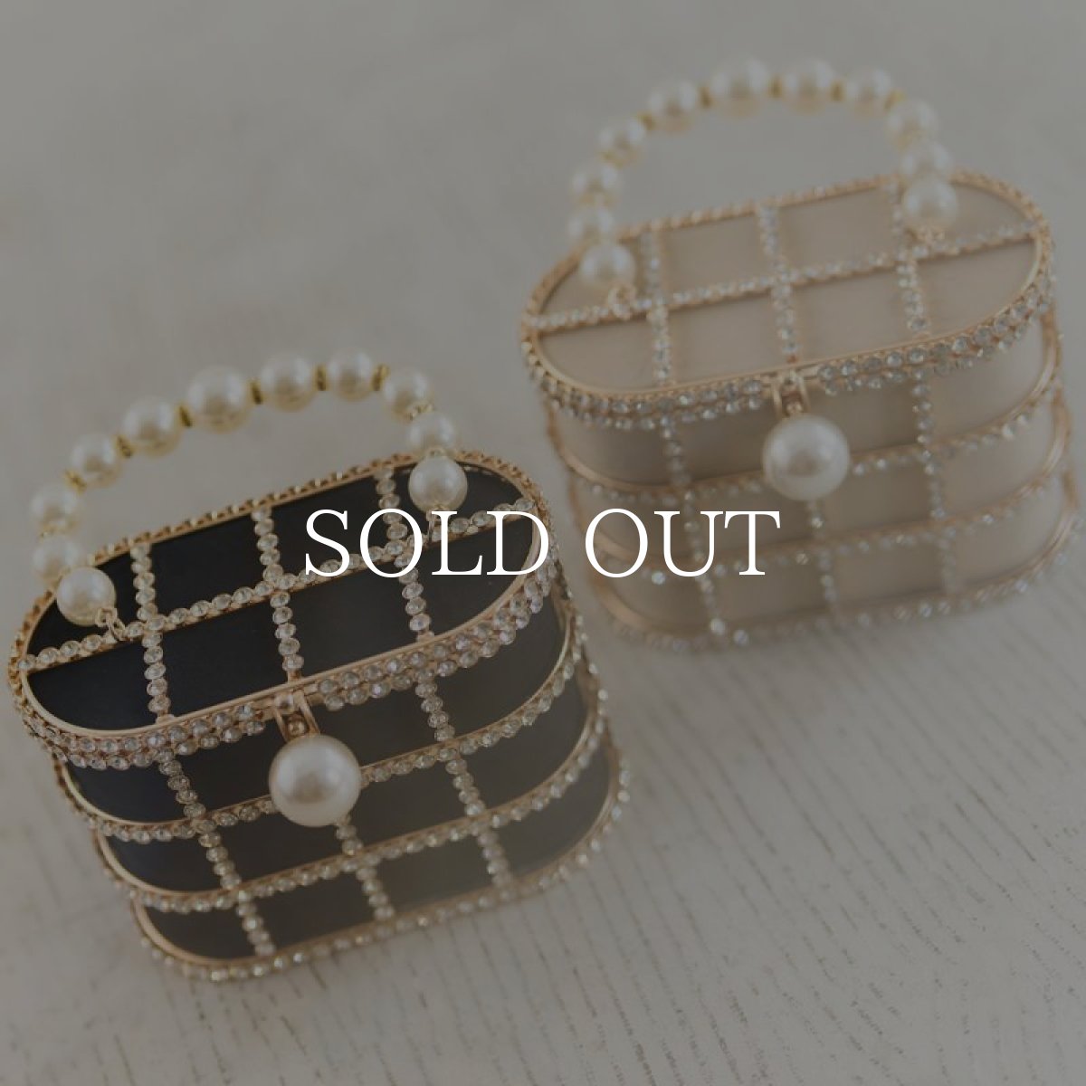 画像3: 【2WAY】パール ラインストーン ハンドバッグ (3)