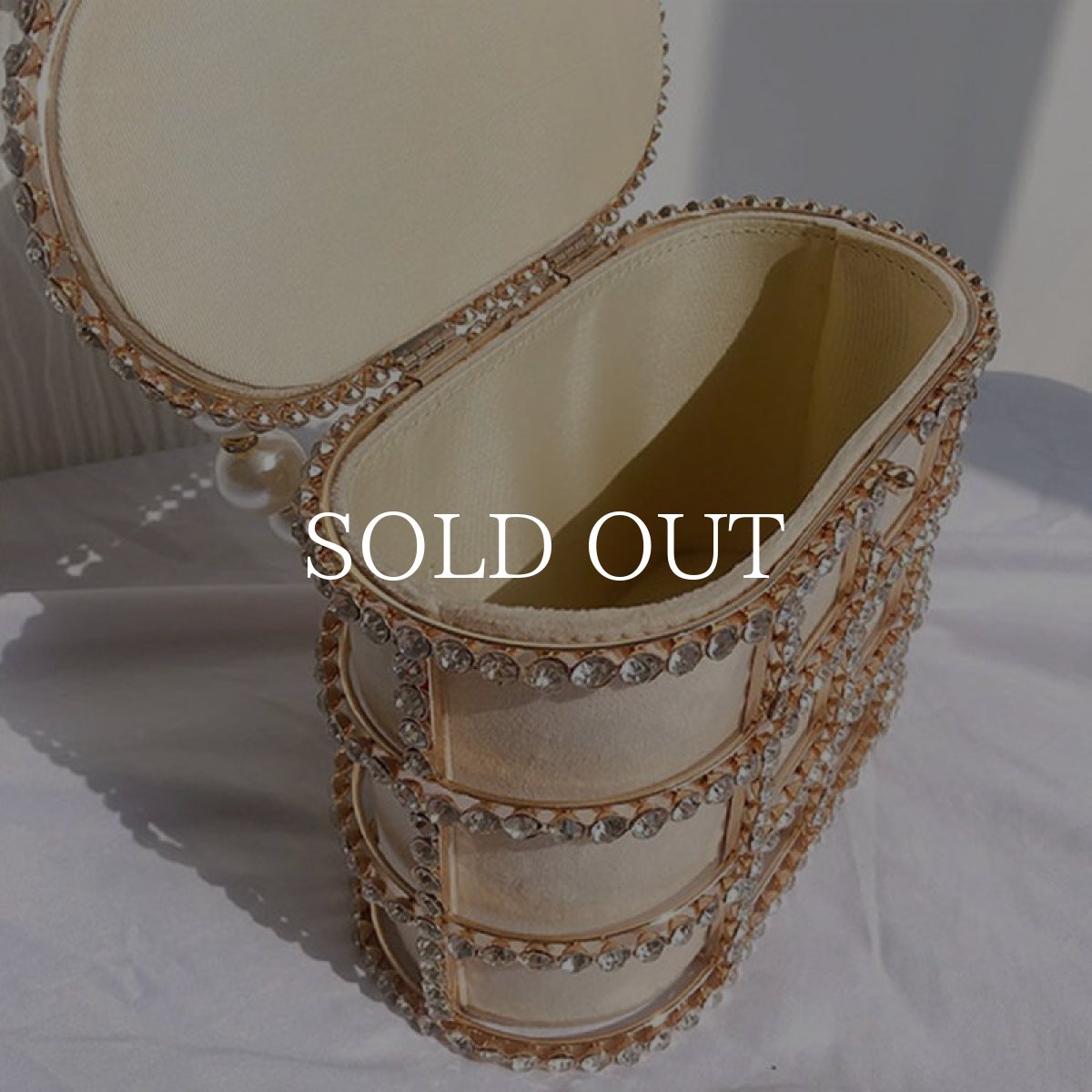 画像10: 【2WAY】パール ラインストーン ハンドバッグ (10)