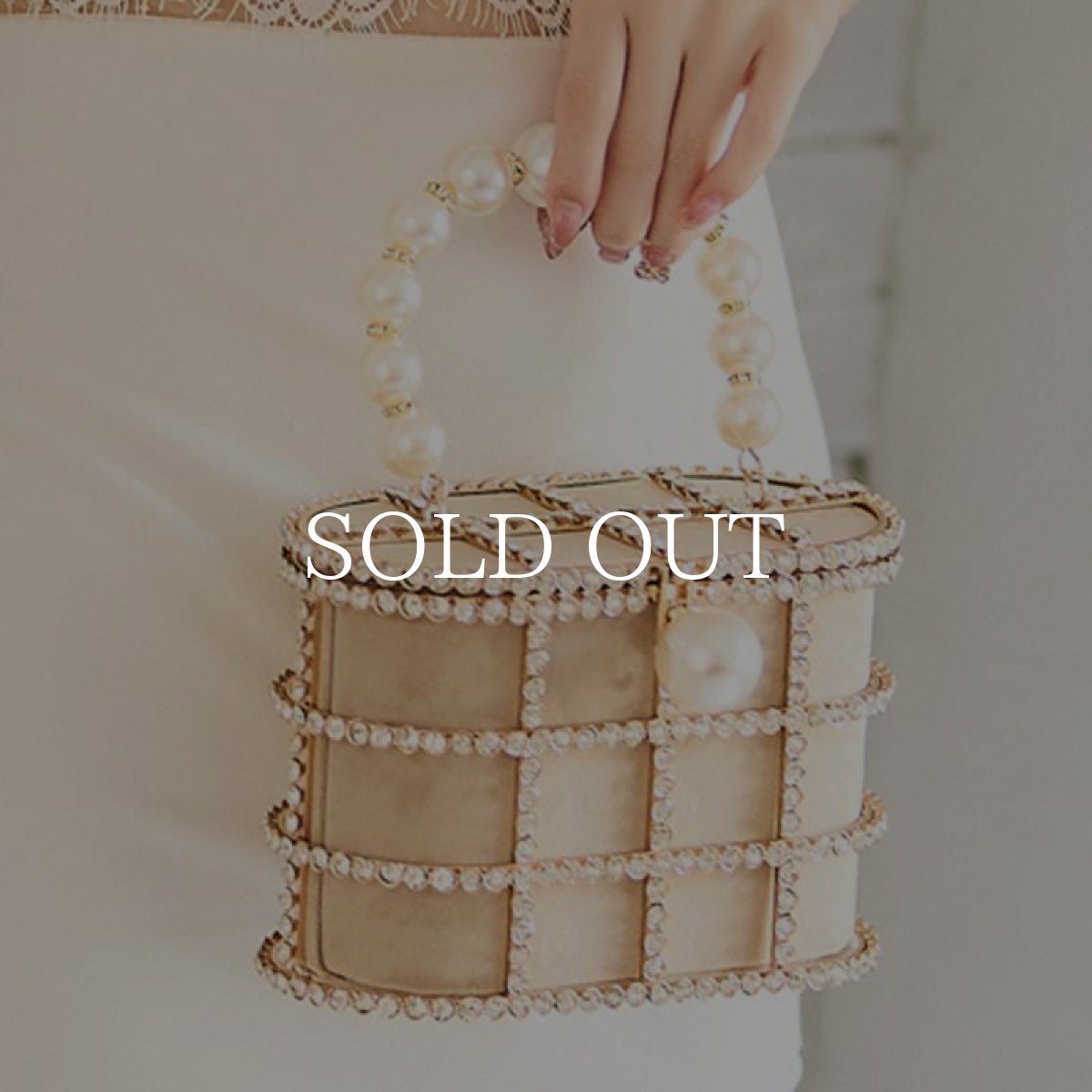 画像6: 【2WAY】パール ラインストーン ハンドバッグ (6)