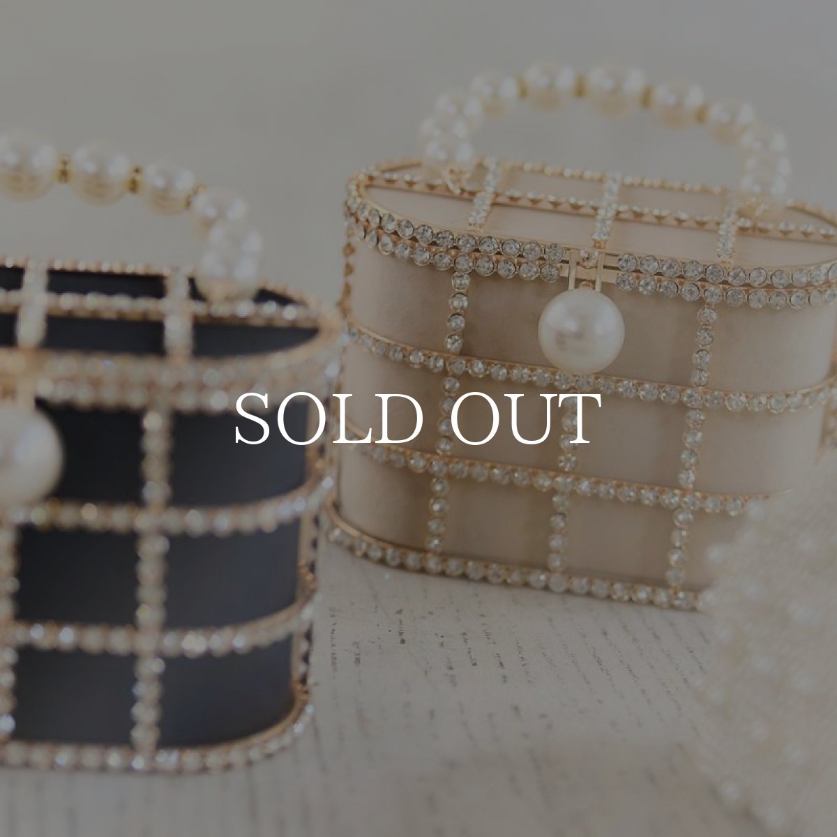 画像2: 【2WAY】パール ラインストーン ハンドバッグ (2)