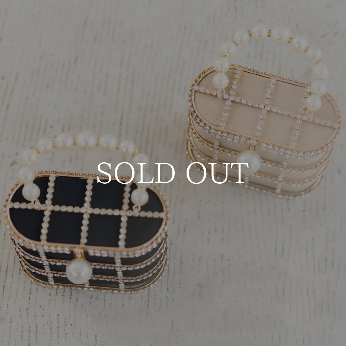 画像4: 【2WAY】パール ラインストーン ハンドバッグ (4)