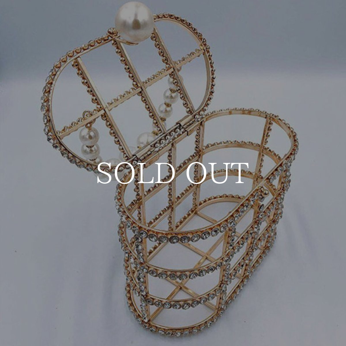 画像13: 【2WAY】パール ラインストーン ハンドバッグ (13)