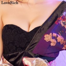 画像13: 再入荷！【SMLサイズ/2カラー/3点セット】蝶々柄 アシンメトリー レース 花柄 フリル シフォン ミニ 豪華 帯 花魁 着物 ドレス コスプレ イベント ハロウィン キャバドレス (13)