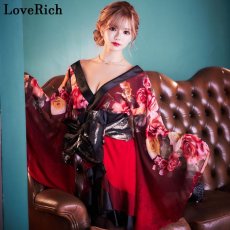 画像8: 再入荷！【高級ライン】【SMLサイズ/2カラー/2点セット】花柄 シフォン オフショル フリル 美胸 ミニ 豪華 帯 花魁 着物 ドレス コスプレ イベント ハロウィン キャバドレス (8)