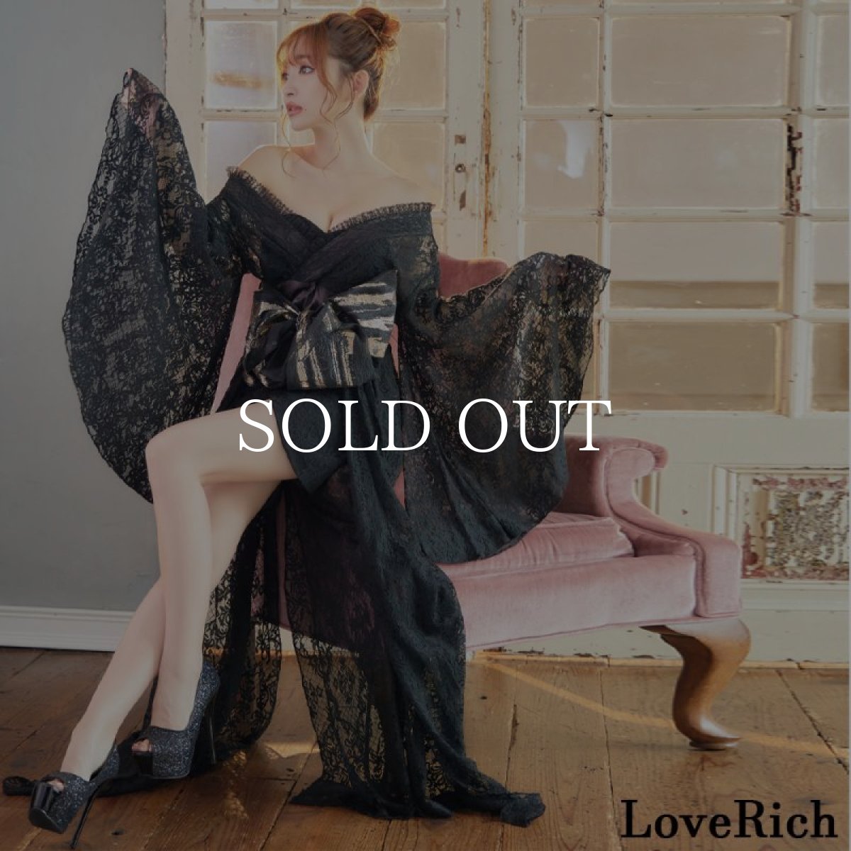 画像4: 再入荷！【高級ライン】【2カラー/2点セット】総レース  ロングinミニスカート 美胸 ロング 豪華 帯 花魁 着物 ドレス コスプレ イベント ハロウィン キャバドレス (4)