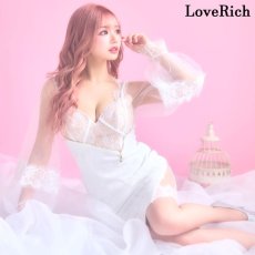 画像10: 残りわずか！【3000円ぽっきり】【SMLサイズ/4カラー】ジップ 谷間魅せ シースルー スリーブ 袖あり スリット レース タイト ミニドレス キャバドレス  (10)