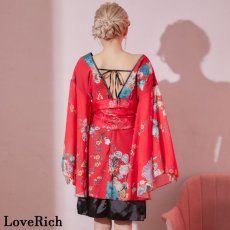 画像13: 再入荷！【SMLサイズ/3カラー/2点セット】 花柄 ミニ シフォン  豪華 帯 リボン 花魁 着物 ドレス コスプレ イベント ハロウィン (13)