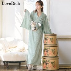 画像4: 残りわずか！【SALE40%OFF】【4カラー/2点セット】総レース ロング 美胸 浴衣風 豪華 帯 花魁 着物 ドレス コスプレ イベント ハロウィン キャバドレス (4)
