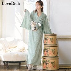 画像3: 在庫限り！【SALE40%OFF】【4カラー/2点セット】総レース ロング 美胸 浴衣風 豪華 帯 花魁 着物 ドレス コスプレ イベント ハロウィン キャバドレス (3)