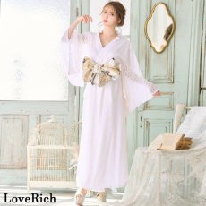 画像2: 残りわずか！【SALE40%OFF】【4カラー/2点セット】総レース ロング 美胸 浴衣風 豪華 帯 花魁 着物 ドレス コスプレ イベント ハロウィン キャバドレス (2)