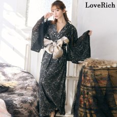 画像8: 残りわずか！【SALE40%OFF】【4カラー/2点セット】総レース ロング 美胸 浴衣風 豪華 帯 花魁 着物 ドレス コスプレ イベント ハロウィン キャバドレス (8)