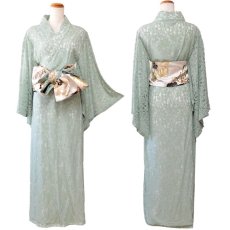 画像14: 残りわずか！【SALE40%OFF】【4カラー/2点セット】総レース ロング 美胸 浴衣風 豪華 帯 花魁 着物 ドレス コスプレ イベント ハロウィン キャバドレス (14)