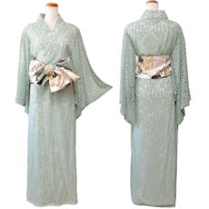 画像14: 在庫限り！【SALE40%OFF】【4カラー/2点セット】総レース ロング 美胸 浴衣風 豪華 帯 花魁 着物 ドレス コスプレ イベント ハロウィン キャバドレス (14)