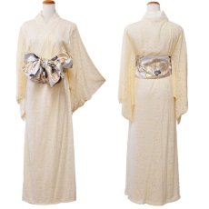 画像15: 残りわずか！【SALE40%OFF】【4カラー/2点セット】総レース ロング 美胸 浴衣風 豪華 帯 花魁 着物 ドレス コスプレ イベント ハロウィン キャバドレス (15)