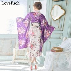 画像11: 再入荷！【3カラー/2点セット】バイカラー 花柄 和柄 ツートン 豪華 帯 花魁 着物 ドレス コスプレ イベント ハロウィン キャバドレス (11)