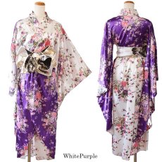 画像12: 再入荷！【3カラー/2点セット】バイカラー 花柄 和柄 ツートン 豪華 帯 花魁 着物 ドレス コスプレ イベント ハロウィン キャバドレス (12)