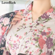 画像7: 再入荷！【3カラー/2点セット】バイカラー 花柄 和柄 ツートン 豪華 帯 花魁 着物 ドレス コスプレ イベント ハロウィン キャバドレス (7)
