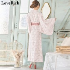 画像8: 在庫限り！【3000円ぽっきり】【2点セット】総レース 花柄 豪華 帯 ロング 浴衣風 花魁 着物 ドレス コスプレ イベント ハロウィン キャバドレス (8)