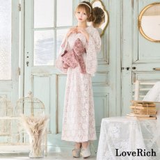 画像4: 在庫限り！【3000円ぽっきり】【2点セット】総レース 花柄 豪華 帯 ロング 浴衣風 花魁 着物 ドレス コスプレ イベント ハロウィン キャバドレス (4)