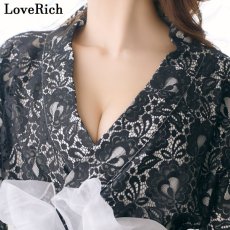 画像15: 【3000円ぽっきり】【4カラー/2点セット】総レース ふわふわ オーガンジー 帯 ロング 浴衣風 豪華 花魁 着物 ドレス コスプレ イベント ハロウィン キャバドレス (15)