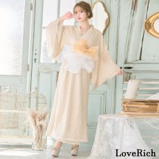 画像3: 【3000円ぽっきり】【4カラー/2点セット】総レース ふわふわ オーガンジー 帯 ロング 浴衣風 豪華 花魁 着物 ドレス コスプレ イベント ハロウィン キャバドレス (3)