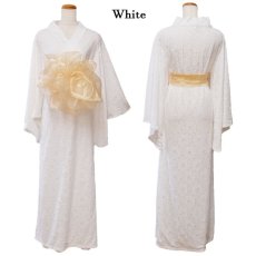 画像21: 【3000円ぽっきり】【4カラー/2点セット】総レース ふわふわ オーガンジー 帯 ロング 浴衣風 豪華 花魁 着物 ドレス コスプレ イベント ハロウィン キャバドレス (21)