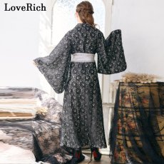 画像19: 【3000円ぽっきり】【4カラー/2点セット】総レース ふわふわ オーガンジー 帯 ロング 浴衣風 豪華 花魁 着物 ドレス コスプレ イベント ハロウィン キャバドレス (19)