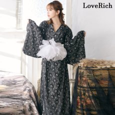画像8: 【3000円ぽっきり】【4カラー/2点セット】総レース ふわふわ オーガンジー 帯 ロング 浴衣風 豪華 花魁 着物 ドレス コスプレ イベント ハロウィン キャバドレス (8)