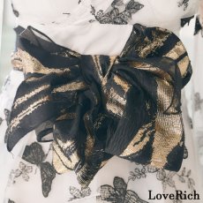 画像9: 再入荷！【高級ライン】【3カラー/2点セット】蝶々 刺繍 ロング ミニスカート オフショル 美胸 美脚 豪華 帯 花魁 着物 ドレス コスプレ イベント ハロウィン (9)