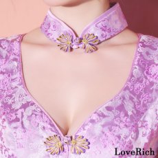 画像15: 【SALE20％OFF】【SMLサイズ/4カラー/3点セット】セットアップ 龍柄 美胸 スリット 谷間魅せ 美脚 チャイナドレス チャイナ服 ミニ コスプレ イベント ハロウィン キャバドレス (15)