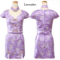 画像19: 【SALE20％OFF】【SMLサイズ/4カラー/3点セット】セットアップ 龍柄 美胸 スリット 谷間魅せ 美脚 チャイナドレス チャイナ服 ミニ コスプレ イベント ハロウィン キャバドレス (19)