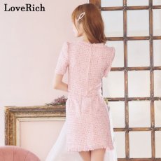 画像10: 【SALE20％OFF】【SMLサイズ/2カラー】ツイード セットアップ 袖付き スリット パール スパンコール 背中隠し 谷間魅せ タイト ミニドレス キャバドレス  (10)