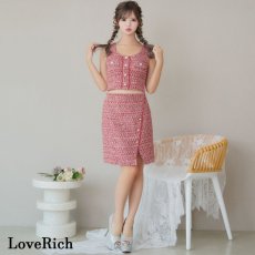 画像3: 【SALE60%OFF】【SMLサイズ】ツイード セットアップ ノースリーブ スリット 背中隠し ボタン タイト ミニドレス キャバドレス  (3)