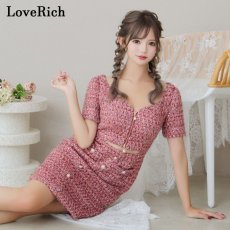 画像1: 【SALE30％OFF】【SMLサイズ】ツイード ジップ 袖あり 背中隠し 肌魅せ ボタン タイト ミニドレス キャバドレス  (1)