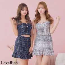 画像6: 【SMLサイズ/2カラー】ツイード セットアップ マーメイドスカート ノースリーブ ボタン ミニドレス キャバドレス  (6)