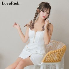 画像2: 【SALE20％OFF】【SMLサイズ/4カラー】ショルダースカーフ ツイード ファスナー スリット パール ボタン タイト ミニドレス キャバドレス  (2)