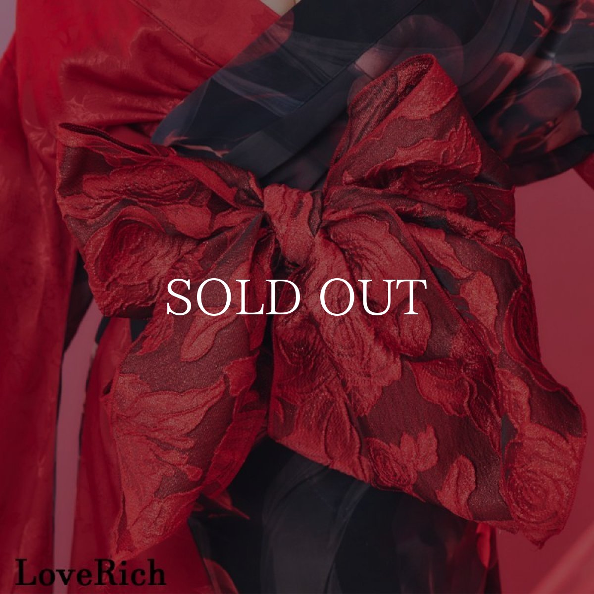 画像6: 【高級ライン】【2点セット】バイカラー 総花柄 サテン＆シフォン オフショル ツートン 豪華 帯 花魁 着物 ドレス コスプレ イベント ハロウィン キャバドレス (6)