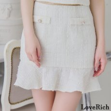 画像10: 【SALE20％OFF】【SMLサイズ/2カラー】ツイード セットアップ ジップ 袖あり 背中隠し マーメイド 谷間魅せ パールボタン タイト ミニドレス キャバドレス  (10)
