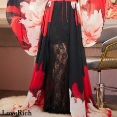 画像16: 【送料無料！】【高級ライン】【2点セット】シフォン 花柄 レース コルセット風 レースアップ 大きな帯リボン ロング 豪華 花魁 着物 ドレス コスプレ イベント ハロウィン (16)