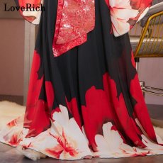 画像22: 【送料無料！】【高級ライン】【2点セット】シフォン 花柄 レース コルセット風 レースアップ 大きな帯リボン ロング 豪華 花魁 着物 ドレス コスプレ イベント ハロウィン (22)