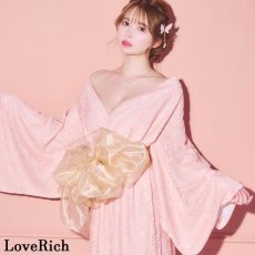画像10: 【3000円ぽっきり】【4カラー/2点セット】総レース ふわふわ オーガンジー 帯 ロング 浴衣風 豪華 花魁 着物 ドレス コスプレ イベント ハロウィン キャバドレス (10)