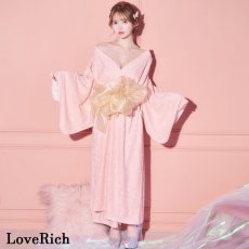 画像9: 【3000円ぽっきり】【4カラー/2点セット】総レース ふわふわ オーガンジー 帯 ロング 浴衣風 豪華 花魁 着物 ドレス コスプレ イベント ハロウィン キャバドレス (9)