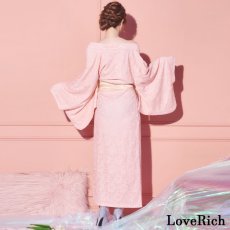 画像18: 【3000円ぽっきり】【4カラー/2点セット】総レース ふわふわ オーガンジー 帯 ロング 浴衣風 豪華 花魁 着物 ドレス コスプレ イベント ハロウィン キャバドレス (18)