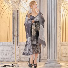 画像6: 再入荷！【高級ライン】【2点セット】シフォン アシンメトリー オフショル 花柄 豪華 帯 花魁 着物 ドレス コスプレ イベント ハロウィン (6)
