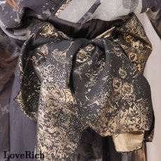 画像9: 再入荷！【高級ライン】【2点セット】シフォン アシンメトリー オフショル 花柄 豪華 帯 花魁 着物 ドレス コスプレ イベント ハロウィン (9)